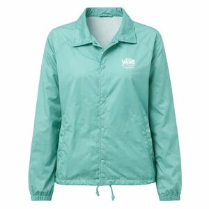 Vans Unisex Off The Wall Mint Green Snap Button Coach Jacket Size XL